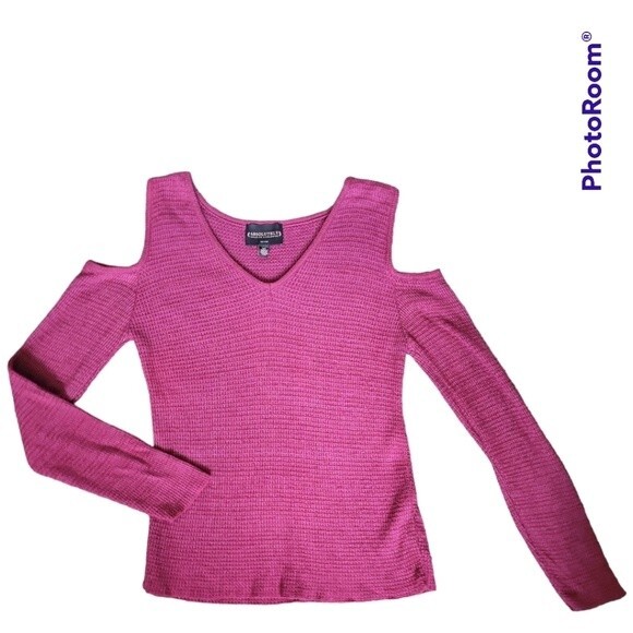 ABSOLUTELY CREATIVE WW WAFFLEKNIT COLD SHOULDER TOP - M - Picture 3 of 11